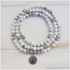 Bracciale con perline 108 perline di preghiera 6mm Bracciale con perline naturali Howlite Albero della vita Mala da polso Donna Uomo Y200730 Braccialetti con consegna a goccia Dhtwc