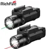 Ficklampor Richfire Pistol ficklampa laserkombo 1000 lumens pistolfackla taktisk vapenljus för Glock Oxe 20mm skena monterad 240122