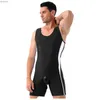 Sexig set sexig set mens jockstrap bodysuit sexig öppen gren rumpa tröja i ett stycke leotard ärmlös högskuren brottning singlet kort underkläder c240410