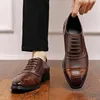 Nouveau Designer Gentleman pointu patchwork mariage à lacets chaussures en cuir formelles pour hommes mocassins décontractés robe de soirée chaussures