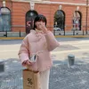 レディーストレンチコート女性用パフジャケットピンクピンク秋冬2024年長袖