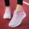 Sapatos de vestido feminino casual tênis respirável esporte color-block lace-up running