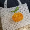 Evening Bags Acrylic Beaded Transparent Orange 3D Handwoven Women's Bag Summer Fashion Ins Fruit Design Ladies Handbag Customization