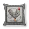 Cuscino Divertente Gallina Gallo Fodera Stampata 45x45 Cm Poliestere Fattoria Casa Decorativa Federa Housse De Coussin