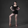 Stage Wear Short Sleeve Wrinkle Design Female Latin Dance Dress For Women Samba Ballroom Dancewear Costumes NY71 114