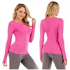 Ly-022 Женская спортивная футболка с длинным рукавом Бесшовные рубашки для йоги Фитнес-тренировки Спортивная женская спортивная одежда lululmon
