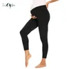 Capris hög midja mage kontroll casual byxor moderskap byxor leggings över magen moderskapsträning leggings med fickor för kvinnor