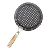 Pans Round Multifunctional Seafood Kitchen Tool Picnic Outdoor Camping Portable BBQ Frying Grill Pan Non Stick Folding Handle Baking