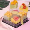 Zestawy naczyń stołowych 20 sztuk kubków deserowych przezroczyste kwadratowe miski z pokrywkami wielokrotnego użytku Parfait przystawka na przyjęcie urodzinowe weselne