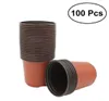 100pcs Plastic Garden Nursery Pots Flowerpot Seedlings Planter Containers Set 968cm35 24 31inch Plant Flower Pot Y2007233691946