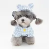 Vêtements pour chiens 2024 Chemise Chapeau Voyage en plein air Vêtements pour animaux de compagnie Yorkshire Chihuahua Caniche Bichon Poméranie Schnauzer Cap Costume Costume Outfit