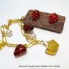 Colar brincos conjunto doce jóias pastoral planta resina vermelha morango pérola pequena cesta pulseira ornamento feminino ins
