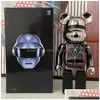 Фигурки игрушки Фигурки Bearbrick Daft Punk 400 Joint Яркое лицо Насилие Медведь 3D Оригинальный орнамент Мрачная статуя Мод Dhdnl