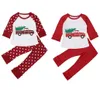 Conjunto de ropa de Navidad para niños Encaje Mangas largas Punto Coche Dibujos animados Impreso TopDot Pantalones acampanados Trajes Trajes Ropa de Navidad Chica Camiseta G6002255