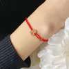 Nieuwe roségouden courgettearmband luxe designerarmband rode armband touw verstelbare mode elegante damesarmband