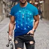 T-shirts pour hommes 2024 AI Technology Illustration T-shirt créatif à manches courtes 3D Top surdimensionné respirant Punk