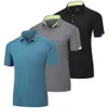 3er-Pack Herren-Poloshirts, kurzärmelig, atmungsaktiv, schnell trocknend, Golf-Poloshirts, Herren-Laufsport-T-Shirt, Oberteil, Fitnessstudio, Workout, Polo-T-Shirts