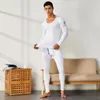 Männer Thermo-Unterwäsche 2024 Sexy Männer Lange Unterhosen Set Bequeme Baumwolle Thermo Anzüge T-Shirt Leggings Hosen SEOBEAN Herren Winter Warme Kleidung