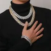 Sier Iced Out Jewelry Cadena Cubana 20 mm breite Moissanit-Diamant-Hip-Hop-Gliederkette für kubanische Herrenkette