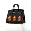 Aabirgring Designer Totes Bag Siamese Crocodile Combination Cowhide House Black äkta läderväska kvinnors handväska LD9s