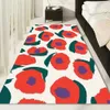Teppiche M-Marimekko-U-Unikko Blumen-Bodenmatte, Badezimmermatte, INS-Stil, weich, für Schlafzimmer, Boden, Haus, Waschküche, rutschfest, willkommen