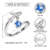 Rings 925SterlingSilver Adjustable Open Airplane Rings Engraved "Travel Around the Word"Engagement Ring Gifts for Women Teen Girls