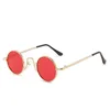 Ретро металлические винтажные очки готический стимпанк круглые солнцезащитные очки в маленькой оправе зеркальные линзы 9 цветов оптовая продажа