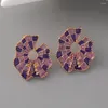 Stud Earrings Romantic Statement Gold Color Enameling Spider Web Shaped For Women Fashion Party Jewelry