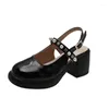 Jurk Schoenen 2024 Vrouwen Gesloten Teen Slingbacks Hoge Hakken Zomer Mary Jane Pompen Parel Kristal Vierkante Dames