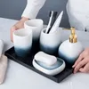 Set di accessori da bagno Coppia di lavaggi da bagno in ceramica Spazzolino da denti e tazza di risciacquo Accessori per portaspazzolino per bottiglia di lozione