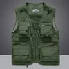 Summer Men Unloading Tactical Vest Coat Casual Men's Pographer Waistcoat Mesh Work Sleeveless Jacket Tools Pocket 5XL 240119