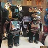 Фигурки игрушки Фигурки Bearbrick Daft Punk 400 Joint Яркое лицо Насилие Медведь 3D Оригинальный орнамент Мрачная статуя Мод Dhdnl