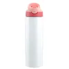 Sublimation thermique 20oz Gobelets Thermos en acier inoxydable Transfert thermique Grande capacité Blanc Portable avec pailles en plastique Enfants