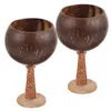 Wine Glasses 2 Pcs Coconut Cup Cocktail Container Party Rack Shell Holiday Juices Holder Drop Delivery Home Garden Kitchen Dining Bar Dhuvg