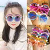 Güneş Gözlüğü Çocuk Dairesel Şekla Kız Dekorasyonu Gökkuşağı Moda Güneş Gözlükleri Açık Mekan Gölgeli Gözlük UV400
