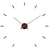 Wall Clocks Decor Black Walnut Hands Special Solid Wood Clock Nordic Ultra-silent Living Room Quartz Watch Attachment