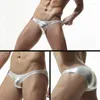 Cuecas sexy homens roupa interior masculino briefs de couro falso gay mens bikini cueca shorts ropa interior hombre calcinha cintura baixa breve