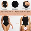 Shapers voor dames Basic mouwloos bodysuit met halterhals tanktops fit sexy vest met drukknoopsluiting naadloze buikcontrole ondergoed string