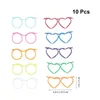 20Pcs Eyeglasses Straw Heart Shaped Straws Novelty Eye Glasses Glass Pipette Modeling Drinking Party Supplies 240122