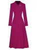 Kate Middleton Princess Runway Spring Autumn Ladies New High Quality Vintage Party Purple Vintage Elegant Long Sleeve Midi Dress