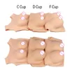 Cosplay Realistic Silicone Breast Forms Round Neck Big Breasts Fake Tits False Boobs for Transgender Dragqueen Crossdresser
