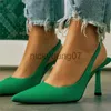 Женские сандалии на высоком каблуке 9 см. Неоновые оранжево-зеленые сандалии. Леди Мюли с ремешком на пятке. Туфли на среднем каблуке с острым носком. Вечерние фетиш-выпускные свадебные туфлиJ240122
