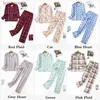 Kadın Uyku Salonu Sktarwear Kadın Pijamaları Set bayanlar Sıcak Flanel Pamuk Ev Aşınma Takım Sonbahar Kış Kışlı Ekose Baskı Pijama Uykusu Plus S-XXXLL240122