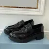 2024 Designer Comfort Monolith Geborsteld Leer Dames Loafers Casual Schoenen Driehoek Patent Oxford Chunky Sneakers Luxe Dames Klassieke Matte Outdoor Trainers