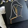 Vergulde diamanten luxe ketting verjaardag reizen boetiek koperen ketting ontwerper merk sieraden ontwerp cadeaus voor vrouwen charmante ketting met doos