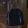 Stella McCartney Falabella Mini Tote Bags Dames Metallic Sliver Black Tiny Shopping Dames Handtas Leren Crossbody Schoudertas Mode Past Bij Elke 102ess