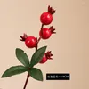 Decorative Flowers Simulation Pomegranate Artificial Fruits Decoration For Table Interior Ornaments Festive DIY Supplies Plastic Fake Plants