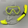 Masques de plongée Lunettes de natation professionnelles en silicone souple et étanche, tube respiratoire entièrement sec, masque de plongée L240122