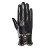 Five Fingers Gloves designer leather half-finger gloves women's sheepskin motorcycle gloves leaking fingers short spring and autumn thin section