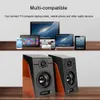 Speakers USB Wired Wood Grain Speakers Bass Stereo Subwoofer Sound Box AUX Input Computer Speakers For Desktop PC Phones